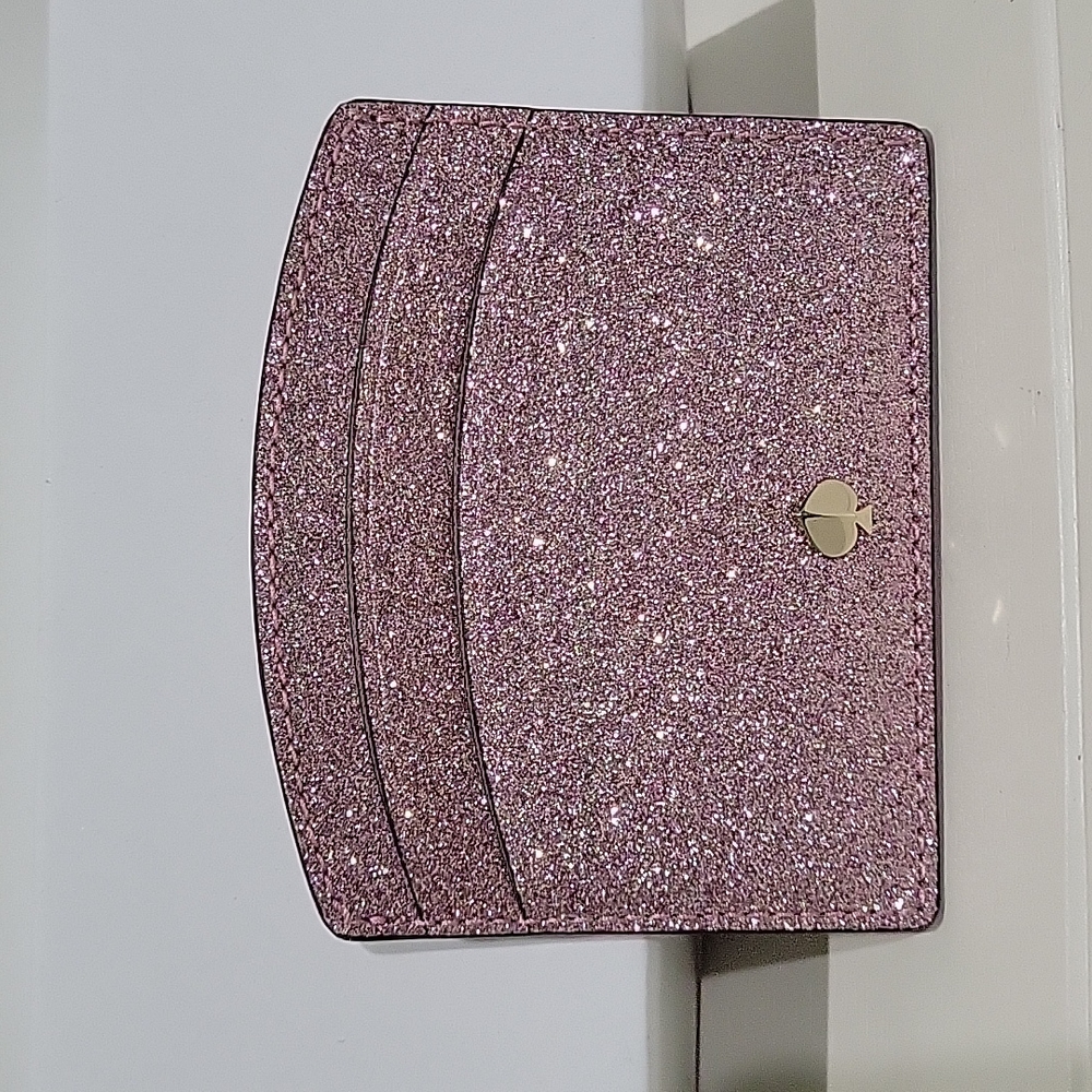 Kate Spade New York glitter pink card holder/ card case